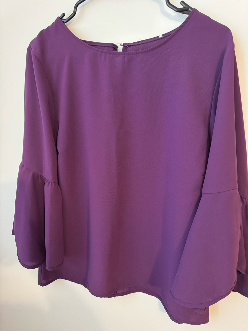 Purple Bell-Sleeve Blouse - Women's Top